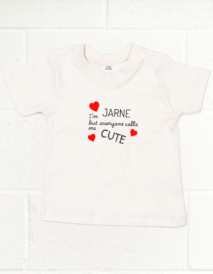 Geborduurde Baby T-shirt "cute"