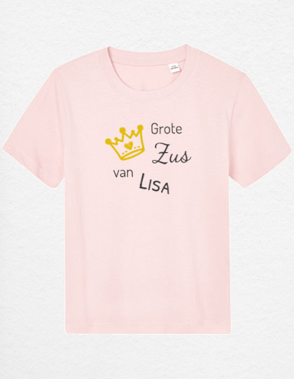 Geborduurde T-shirt "grote/fiere zus van"
